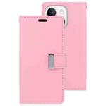 For iPhone 15 Plus GOOSPERY RICH DIARY Crazy Horse Texture Leather Phone Case(Pink)
