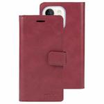 For iPhone 15 GOOSPERY MANSOOR DIARY 9 Card Slots Leather Phone Case(Wine Red)