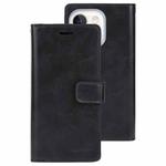For iPhone 15 GOOSPERY MANSOOR DIARY 9 Card Slots Leather Phone Case(Black)