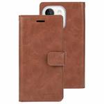 For iPhone 15 Plus GOOSPERY MANSOOR DIARY 9 Card Slots Leather Phone Case(Brown)