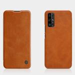 For Huawei Honor 30 NILLKIN QIN Series Crazy Horse Texture Horizontal Flip Leather Case with Card Slot(Brown)