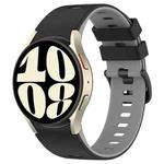 For Samsung Galaxy Watch 6 Sports Two Color Silicone Watch Band(Black+Grey)