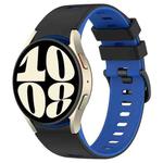 For Samsung Galaxy Watch 6 Sports Two Color Silicone Watch Band(Black+Blue)