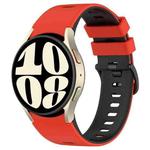 For Samsung Galaxy Watch 6 Sports Two Color Silicone Watch Band(Red+Black)