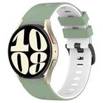 For Samsung Galaxy Watch 6 Sports Two Color Silicone Watch Band(Light Green+White)