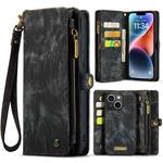 For iPhone 15 CaseMe 008 Detachable Multifunctional Leather Phone Case(Black)