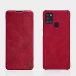 For Samsung Galaxy A21s NILLKIN QIN Series Crazy Horse Texture Horizontal Flip Leather Case with Card Slot(Red)