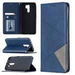 For Xiaomi Redmi 9 Rhombus Texture Horizontal Flip Magnetic Leather Case with Holder & Card Slots & Wallet(Blue)