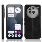 For Nothing Phone 3a Pro Cow Pattern Sewing Back Cover Phone Case(Black)