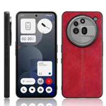 For Nothing Phone 3a Pro Cow Pattern Sewing Back Cover Phone Case(Red)