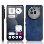 For Nothing Phone 3a Pro Cow Pattern Sewing Back Cover Phone Case(Blue)