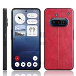 For Nothing Phone 3a Cow Pattern Sewing Back Cover Phone Case(Red)