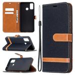 For Huawei Honor 9X Lite Color Matching Denim Texture Horizontal Flip Leather Case with Holder & Card Slots & Wallet & Lanyard(Black)