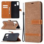 For Huawei Honor 9X Lite Color Matching Denim Texture Horizontal Flip Leather Case with Holder & Card Slots & Wallet & Lanyard(Brown)