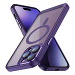 For iPhone 15 Pro MagSafe Magnetic PC + TPU Phone Case with Lens Film(Dark Purple)