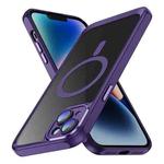 For iPhone 14 Plus MagSafe Magnetic PC + TPU Phone Case with Lens Film(Dark Purple)
