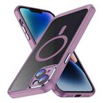 For iPhone 14 MagSafe Magnetic PC + TPU Phone Case with Lens Film(Light Purple)