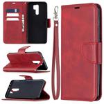 For Xiaomi Redmi 9 Retro Lambskin Texture Pure Color Horizontal Flip PU Leather Case with Holder & Card Slots & Wallet & Lanyard(Red)
