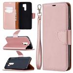 For Xiaomi Redmi 9 Litchi Texture Pure Color Horizontal Flip PU Leather Case with Holder & Card Slots & Wallet & Lanyard(Rose Gold)