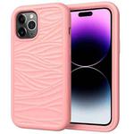 For iPhone 15 Pro Max Wave Pattern 3 in 1 Silicone + PC Phone Case(Rose Gold)