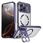 For iPhone 16 Pro Max Aromatherapy Holder Single-sided MagSafe Magnetic Phone Case(Purple)