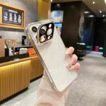 For iPhone 15 Pro Electroplated Lens Protectoin Holder TPU Phone Case(Silver)
