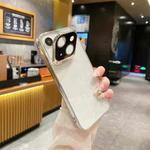 For iPhone 15 Electroplated Lens Protectoin Holder TPU Phone Case(Silver)