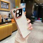 For iPhone 11 Electroplated Lens Protectoin Holder TPU Phone Case(Pink)