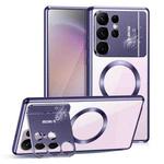 For Samsung Galaxy S25 Ultra 5G Aromatherapy Holder Single-sided MagSafe Magnetic Phone Case(Purple)