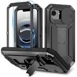 For iPhone 16e R-JUST Sliding Camera IP54 Life Waterproof Holder Phone Case(Black)