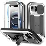 For iPhone 16e R-JUST Sliding Camera IP54 Life Waterproof Holder Phone Case(Silver)