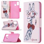 For Huawei Honor 9X Lite Colored Drawing Pattern Horizontal Flip Leather Case with Holder & Card Slots & Wallet(Giraffe)