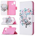 For Huawei Honor 9X Lite Colored Drawing Pattern Horizontal Flip Leather Case with Holder & Card Slots & Wallet(Tree)