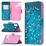 For Huawei Honor 9X Lite Colored Drawing Pattern Horizontal Flip Leather Case with Holder & Card Slots & Wallet(Plum Blossom)