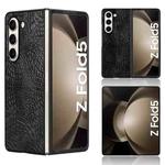 For Samsung Galaxy Z Fold5 Crocodile Texture Back Cover Phone Case(Black)