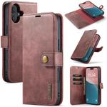 For iPhone 17 DG.MING Crazy Horse Texture Detachable Magnetic Leather Phone Case(Red)