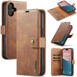 For iPhone 17 DG.MING Crazy Horse Texture Detachable Magnetic Leather Phone Case(Brown)