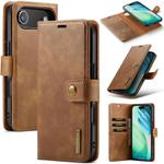 For iPhone 17 Air DG.MING Crazy Horse Texture Detachable Magnetic Leather Phone Case(Brown)