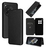 For OnePlus 12 Carbon Fiber Texture Flip Leather Phone Case(Black)