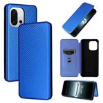 For OnePlus 13T Carbon Fiber Texture Flip Leather Phone Case(Blue)