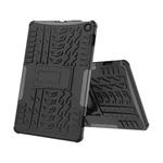 For Amazon Fire Max 11 Tire Texture TPU + PC Phone Case with Holder(Black)