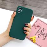 For iPhone 11 Magic Cube Frosted Silicone Shockproof Full Coverage Protective Case(Deep Green)