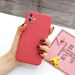 For iPhone 11 Pro Max Magic Cube Frosted Silicone Shockproof Full Coverage Protective Case(Red)