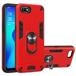 For OPPO A1k & Realme C2 2 in 1 Armour Series PC + TPU Protective Case with Ring Holder(Red)