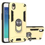 For OPPO A37 2 in 1 Armour Series PC + TPU Protective Case with Ring Holder(Gold)