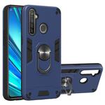 For OPPO Realme 5 Pro 2 in 1 Armour Series PC + TPU Protective Case with Ring Holder(Royal Blue)