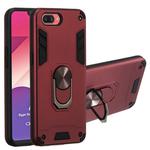 For OPPO A3s & A5 & Realme C1 2 in 1 Armour Series PC + TPU Protective Case with Ring Holder(Wine Red)
