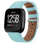 For Fitbit Versa 2 / Fitbit Versa / Fitbit Versa Lite Leather Watch Band with Round Tail Buckle(Teal)