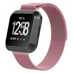 For Fitbit Versa 2 / Fitbit Versa / Fitbit Versa Lite Milanese Watch Band,, Small Size: 2.3x22.5cm(Rose Pink)