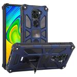 For Xiaomi Redmi Note 9 Shockproof TPU + PC Magnetic Protective Case with Holder(Blue)